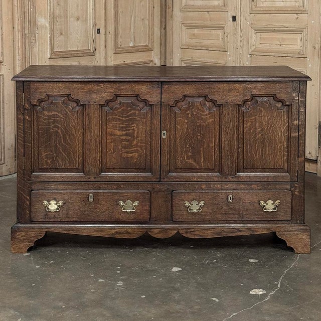 English 18th Century English Oak Mule Sideboard ~ Chest ~ Credenza For Sale - Image 3 of 18