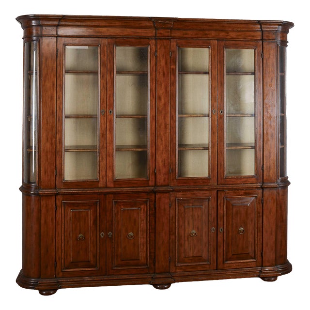 Walnut Display Cabinet Bookcase, 1990s For Sale