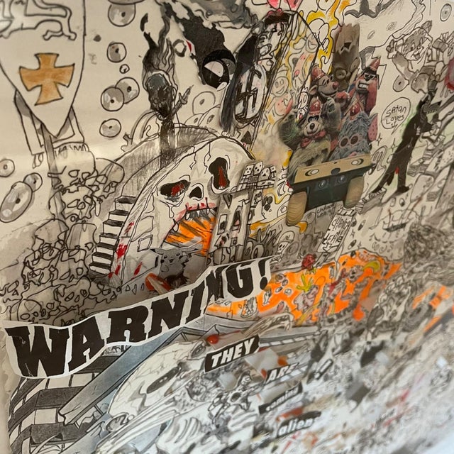 "Warning! They Are Coming" a Collage by Paul Horn B.1966, Framed For Sale In Austin - Image 6 of 12