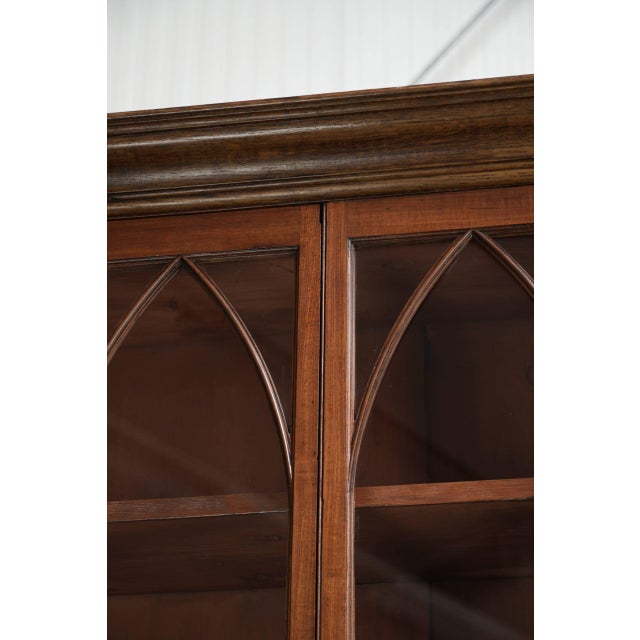 Brown Antique English Gothic-Style Cabinet with Curved Wood, 1800s For Sale - Image 8 of 18