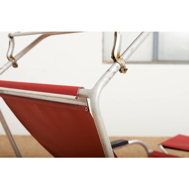 Set of Lido–Liege Chair and Ottoman from Battista and Gino Giudici, 1935 For Sale - Image 9 of 15