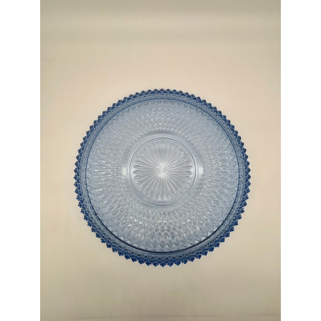 Gorgeous vintage platter from the Indiana Glass company of Dunkirk, Indiana, features their Diamond Point pattern in the...