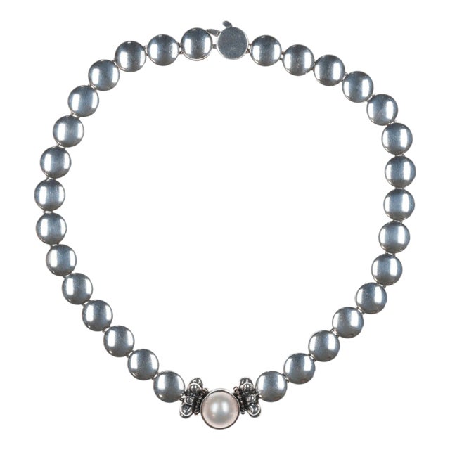 Lagos Caviar 18k/sterling Mabe Pearl Necklace For Sale