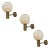 Set of Three Swedish Vintage Brass & Glass Sconces For Sale