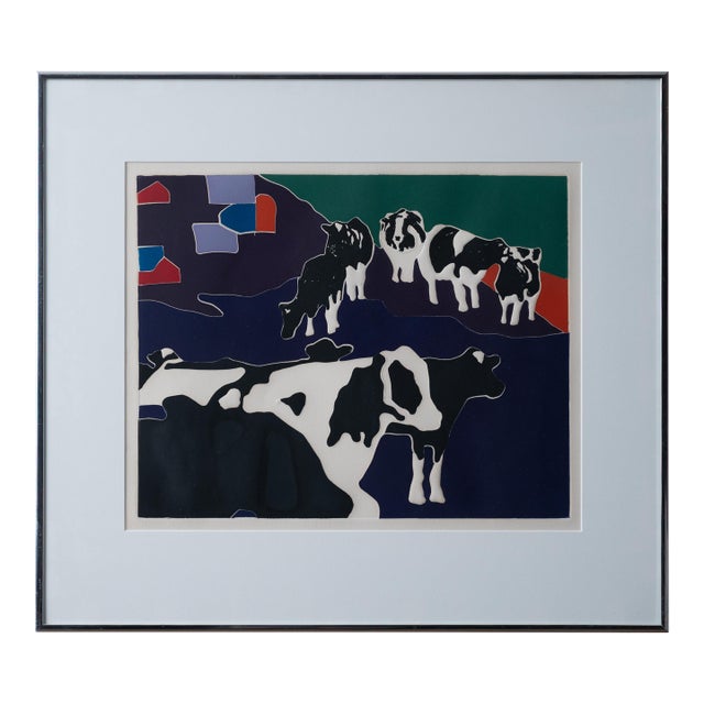 Woody Jackson Ben Jerry’s Holstein Cows Lithograph For Sale