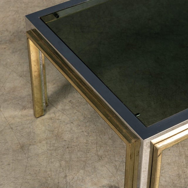 Brass, Chrome and Glass Coffee Table from Belgo Chrom, Belgium, 1970s For Sale - Image 10 of 13