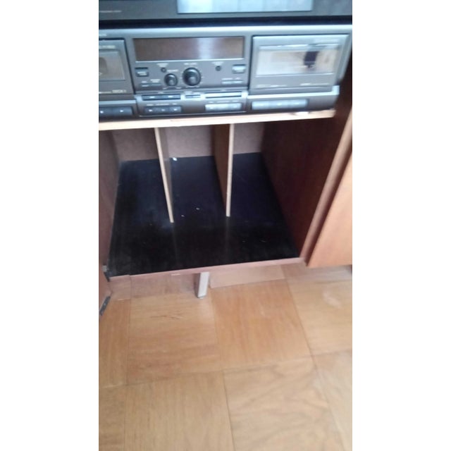 Brown 1960s Mid-Century Modern Walnut Veneer Credenza Sideboard With Black Laminate Top For Sale - Image 8 of 10