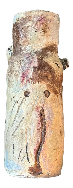 Raymonde Desabres (French, 1925-2020) Abstract Expressionist Biomorphic "Tree" Polychrome Ceramic Vessel (Ca. 1970)