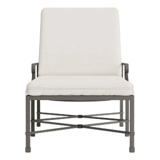 Brown Jordan Venetian Adjustable Chaise Lounge, Mica frame with Fusion Natural fabric For Sale