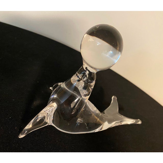Cool and Unusual Art Glass Seal With Ball...... Approx overall size 7 x 4 x 5 1/2 Weighs 2 1/2 lbs