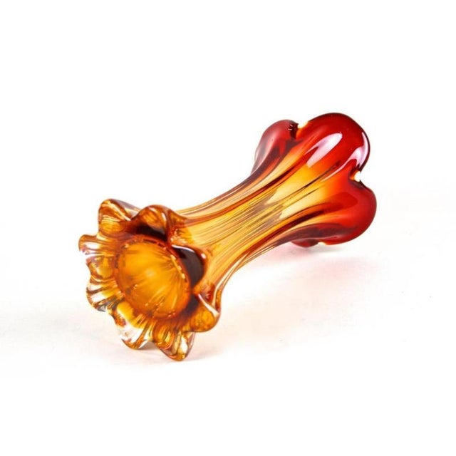 Mid-Century Red and Orange Murano Glass Vase, 1960s-1970s For Sale - Image 11 of 16