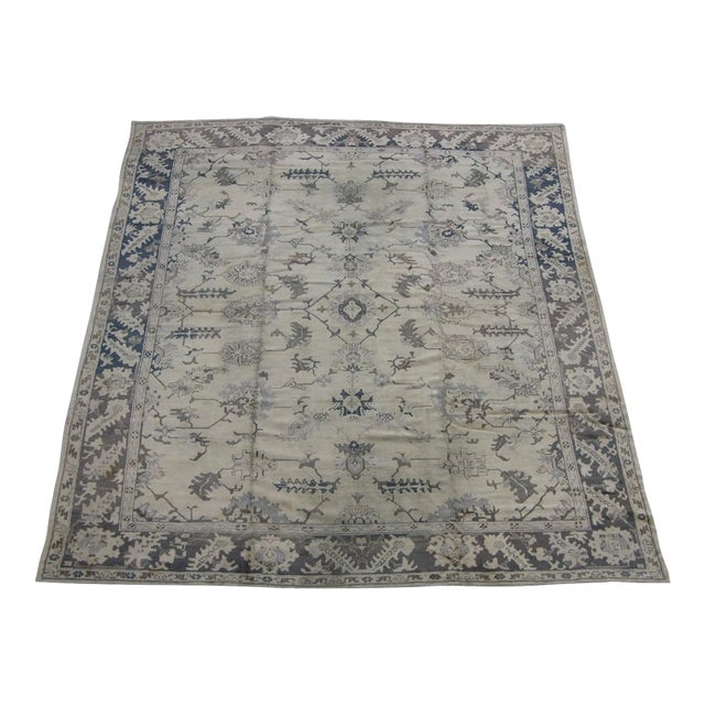 1900s 19th Century Tribal Turkish Oushak Rug For Sale