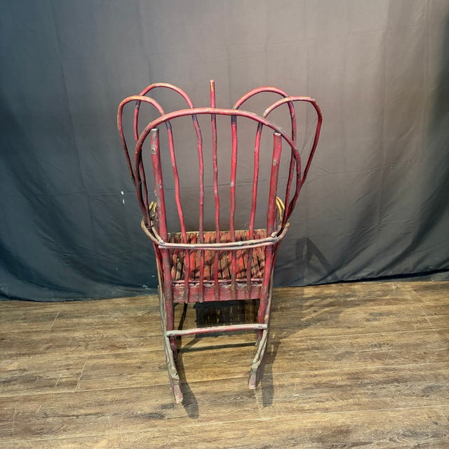 1980s Adirondack Style Twig Rocking Chairs -a Pair For Sale - Image 5 of 9