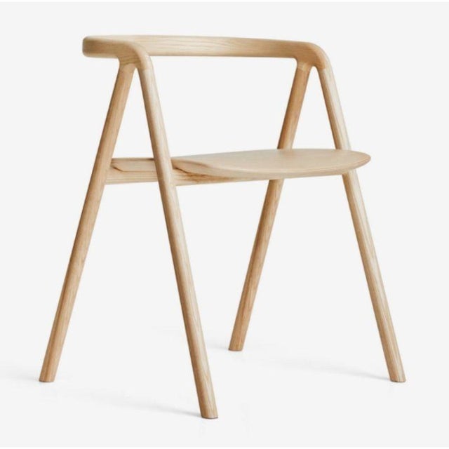Set of 4, laakso dining chairs by made by choice with Saku Sysiö. Dimensions: 56 x 50 x 69 cm Materials: Solid Ash...