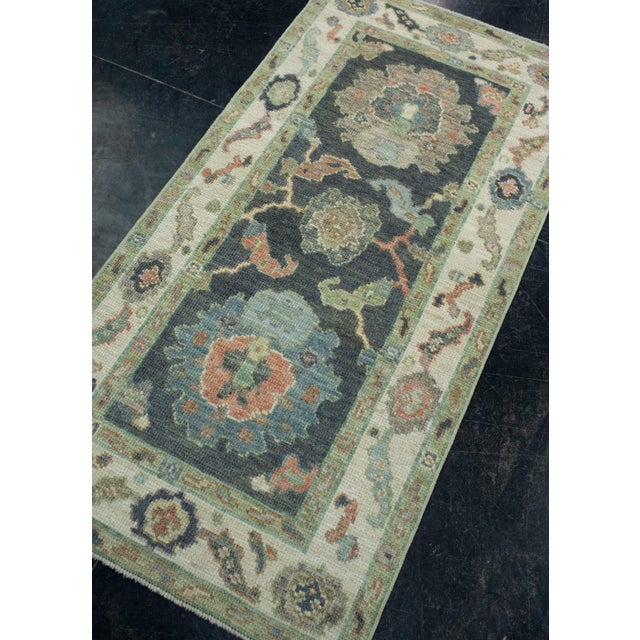 Turkish Turkish Oushak Rug 2'7" x 5'1" #17552 For Sale - Image 3 of 8
