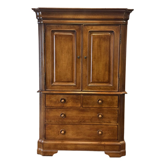Vintage Stanley Furniture Gentleman’s / Entertainment Armoire Chest For Sale
