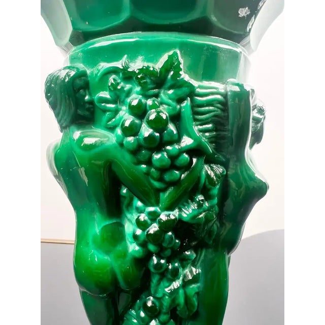 1930s Curt Schlevogt Art Deco Malachite Glass Vase, 1930's For Sale - Image 5 of 14