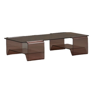 Vintage Acrylic Glass and Glass Coffee Table by Michel Dumas for Roche Bobois, 1970s For Sale