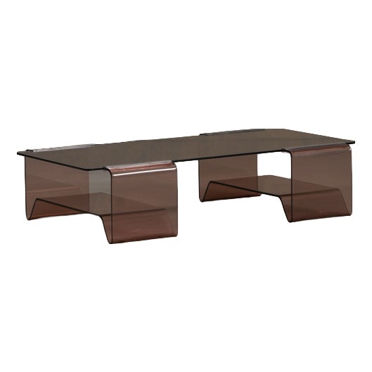 Vintage Acrylic Glass and Glass Coffee Table by Michel Dumas for Roche Bobois, 1970s For Sale