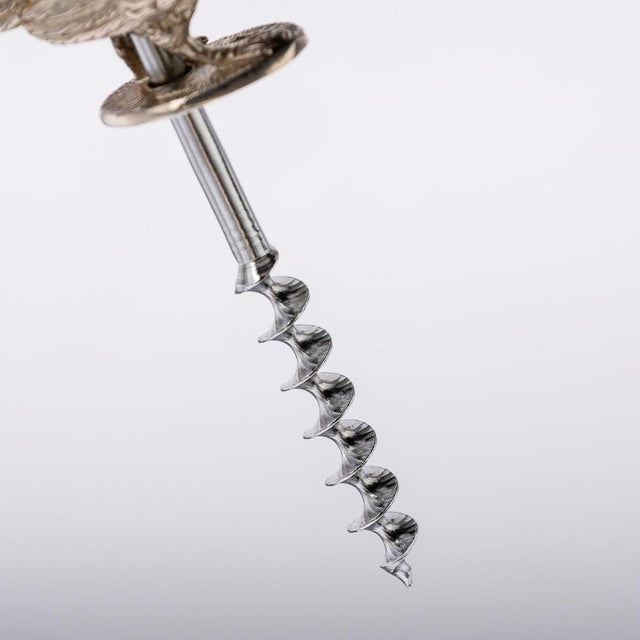 20th Century Silver Corkscrew in the Shape of Pheasant, England, 1991 For Sale - Image 13 of 15
