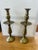 16 1/2" tall solid brass Moroccan Brass Candlesticks 5" diameter mid tray