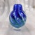1980s Small Blue Striped Art Glass Perfume Bottle For Sale - Image 4 of 6