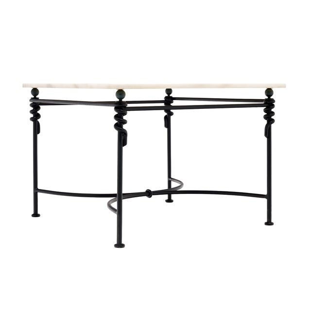 Vintage French Coffee Table, Iron and Marble For Sale - Image 4 of 9