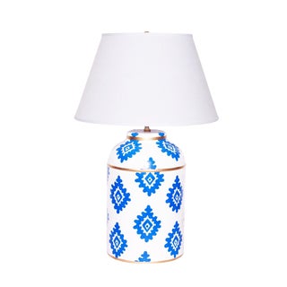 Dana Gibson Navy Block Lamp For Sale