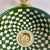 White Green Bohemian Check Paint Vessel Sink with Brass Drain For Sale - Image 8 of 8