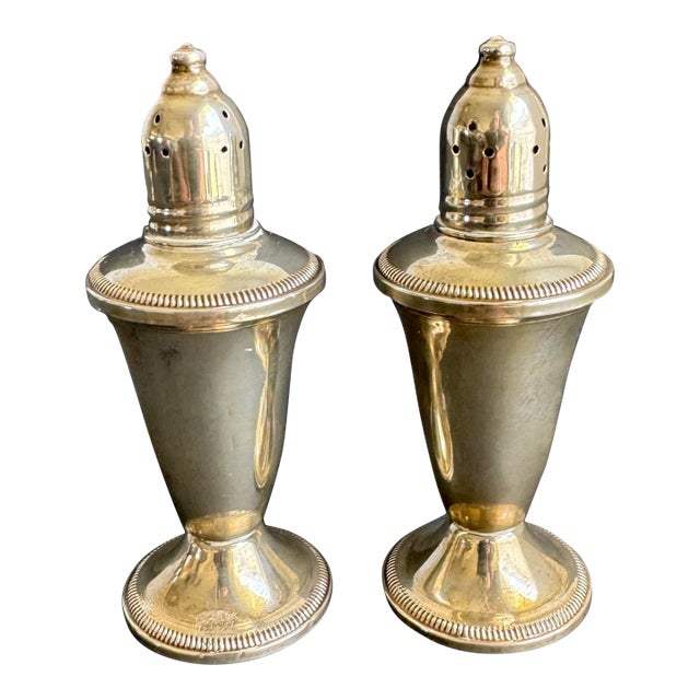 Sterling Silver Salt and Pepper Shakers Raimond Vintage Holiday Entertaining For Sale