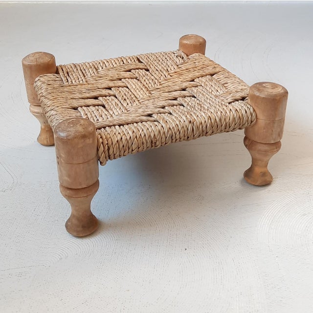 1960s Wood and Rope Ottoman, 1960s For Sale - Image 5 of 5
