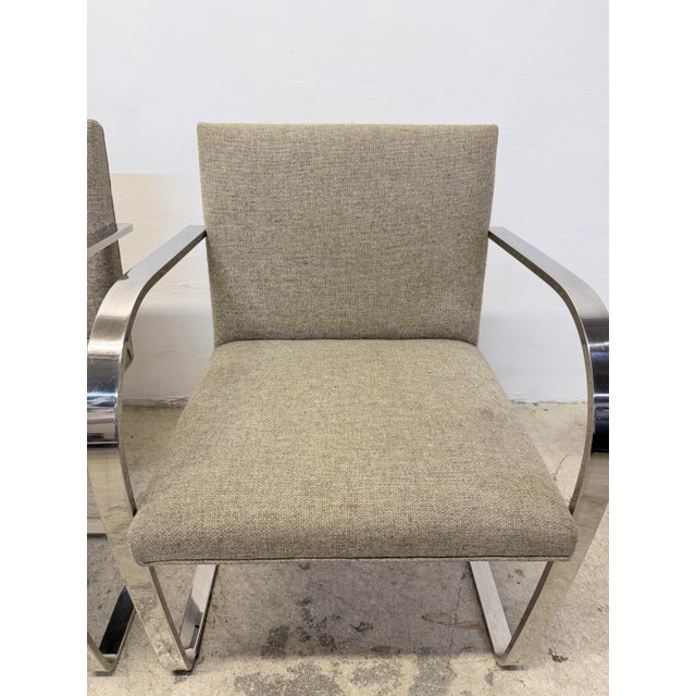 Mie Van Der Rohe Flat Bar Brno Chairs for Knoll - Set of Two For Sale - Image 12 of 17