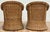 Brown Vintage Braided Wicker Club Chair Pair With Ottoman For Sale - Image 8 of 16