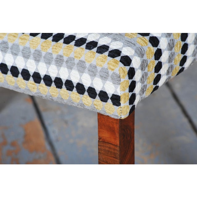 1920s Czech Art Deco Upholstered Walnut Ottoman, 1920s For Sale - Image 5 of 12