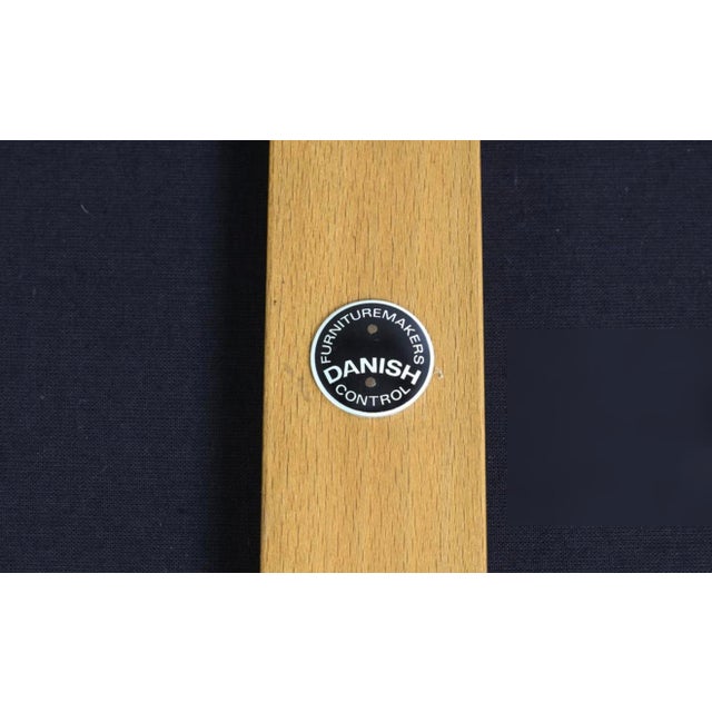 Wood Danish Modern 4-Seat Teak Base Sofa, Original Fabric Presents Well For Sale - Image 7 of 7