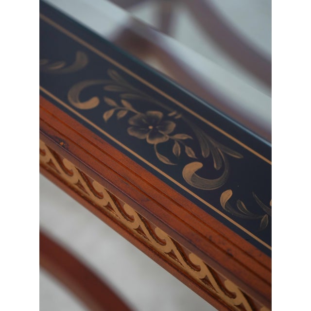 1990s John Widdicomb Neoclassical Glass Top Coffee Table For Sale - Image 5 of 14