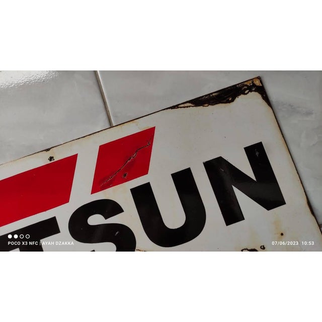 American Vintage Datsun Sign No Porcelain Car Service Dealership Automobile Gas Pump Sign For Sale - Image 3 of 15