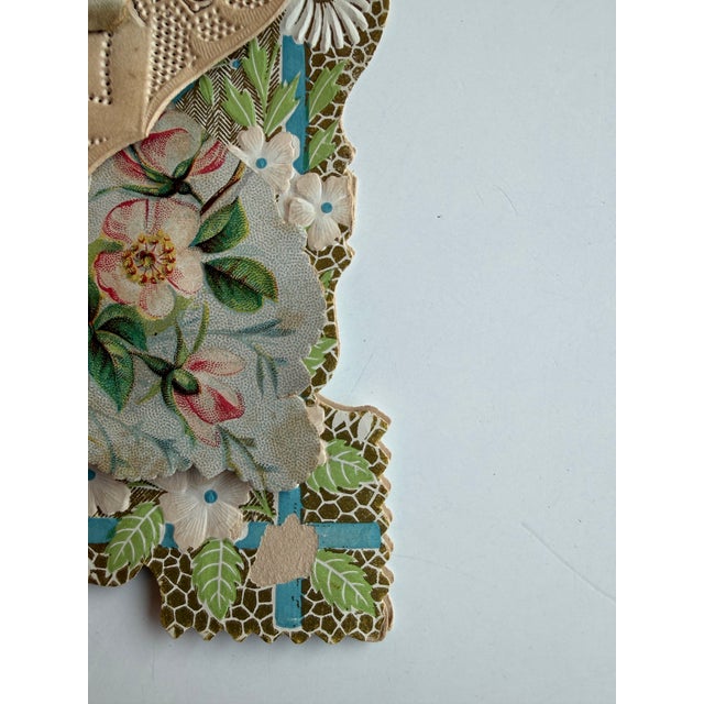 Late 19th Century Antique Victorian 3d Die-Cut Paper Lace Valentine With Raised Cherubs, C. 1890–1905 For Sale - Image 5 of 8