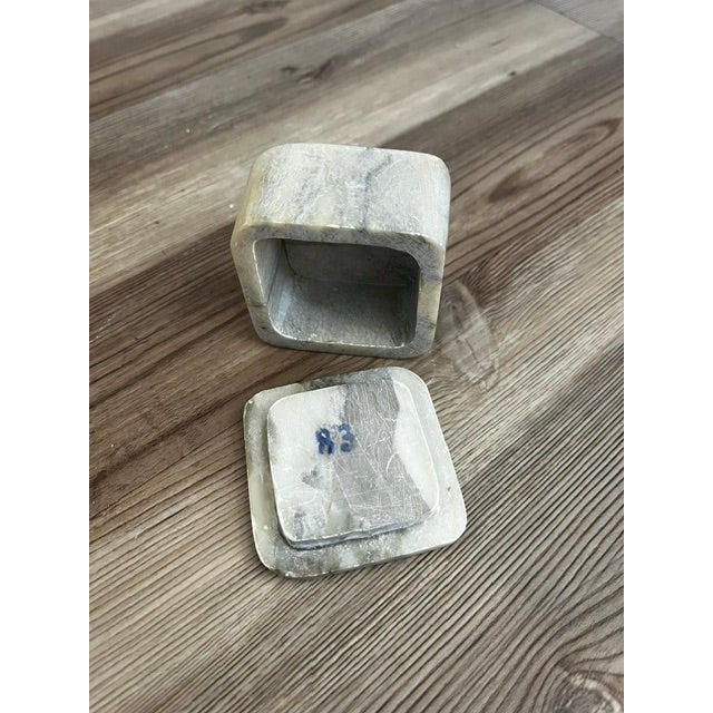 Mid-Century Modern Small Vintage Stone Chinese Trinket Box For Sale - Image 3 of 8