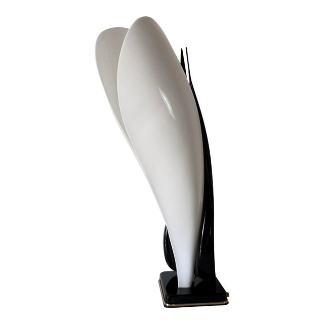 1970s Roger Rougier for Maison Rougier Sculptural Calla Lily Acrylic Table Lamp For Sale