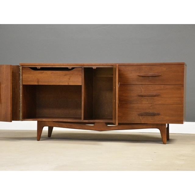 1960s 1960s Refinished Walnut 65” Credenza by Young Manufacturing For Sale - Image 5 of 10