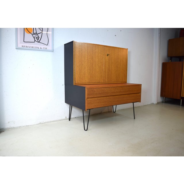 Metal Two-Piece Teak Cabinet by Omnia, 1960s For Sale - Image 7 of 9