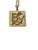 Mid-Century Modern #88 Vintage Gold Tone Square Pendant and Chain With Flower For Sale - Image 3 of 7