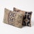 This 16'' x 24'' pillow cover set was made from authentic Turkish rug pieces — navy geometric medallions on soft beige...
