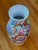 Hand‑Painted Famille Rose Floral Vase With Green Key‑Fret Rim For Sale - Image 4 of 6