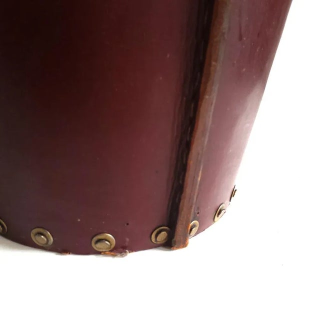 Mid-Century Spanish Leather Bucket For Sale - Image 6 of 7