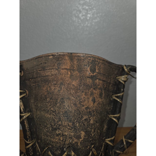 Ceramic Handcrafted Primitive Clay Vessel With Wrapped Vine Handles, Rustic Folk Art Sculptural Vase For Sale - Image 7 of 12