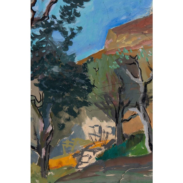 Alfred Lop-Montel, Mediterranean Landscape, Gouache on Paper, Framed For Sale - Image 5 of 8
