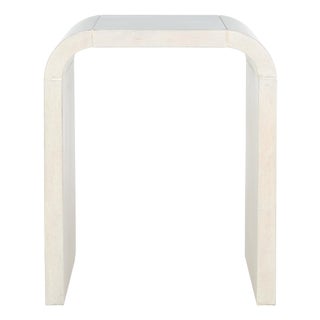 Liasonya Curved Waterfall Accent Table in White Washed For Sale