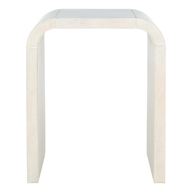 Liasonya Curved Waterfall Accent Table in White Washed For Sale